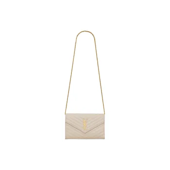SAINT LAURENT CASSANDRE Lambskin Wallets Shoulder Bag Crossbody Bag Regular Women's Vintage White