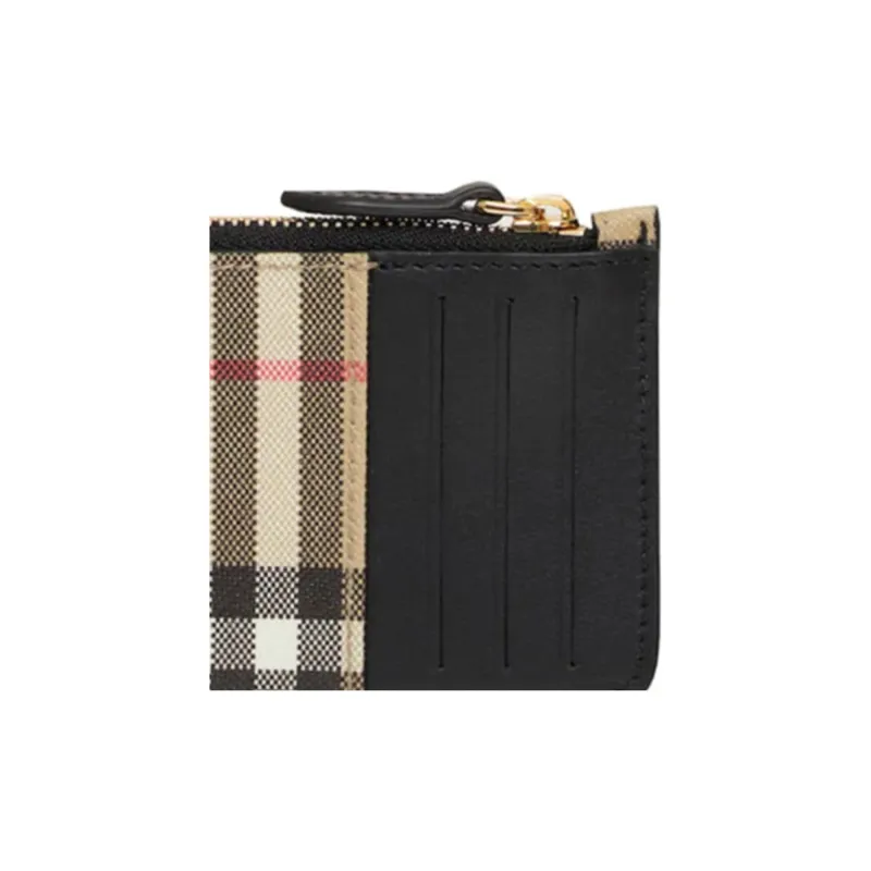 Burberry Vintage Check Zip Around Card Holder Beige/Multi-3