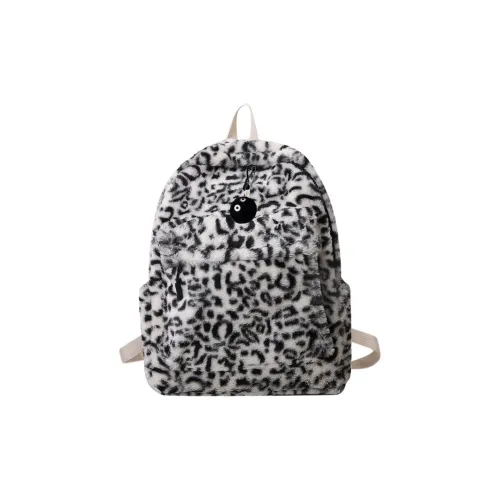 UNITE STAR Woolen Backpacks Medium Size Women's White Leopard/Khaki
