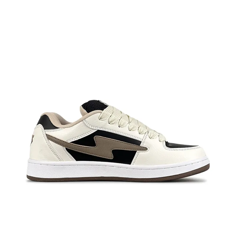LuzaoT SUPER DRAG Lightning Puffy Shoes Skateboard Shoes Unisex Beige Black-1