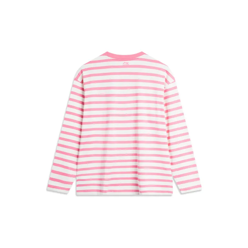LiNing Sports Fashion Collection Drop Shoulder Sleeve T Shirt Women's Morning Light Pink-1