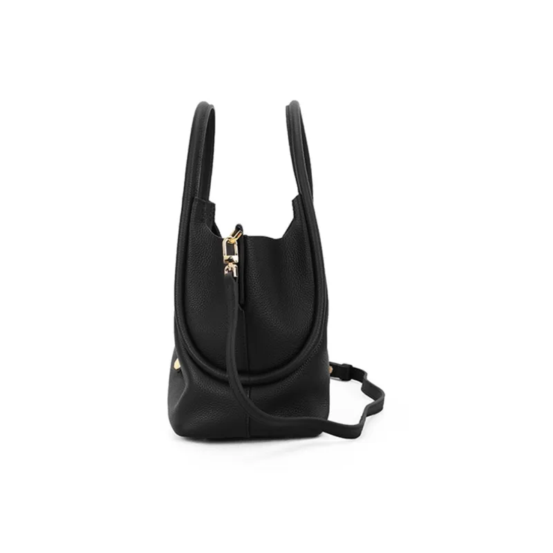 PIERRE CARDIN Versatile Commute Women's Bag Fashion Genuine Leather One Shoulder Handbag Women's Ecru/Black/Brown-11