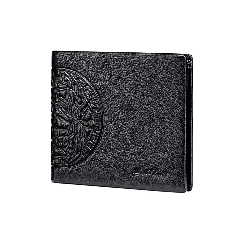 MashaLanti Top Grain Cow Leather Wallet Regular Men's Black-1