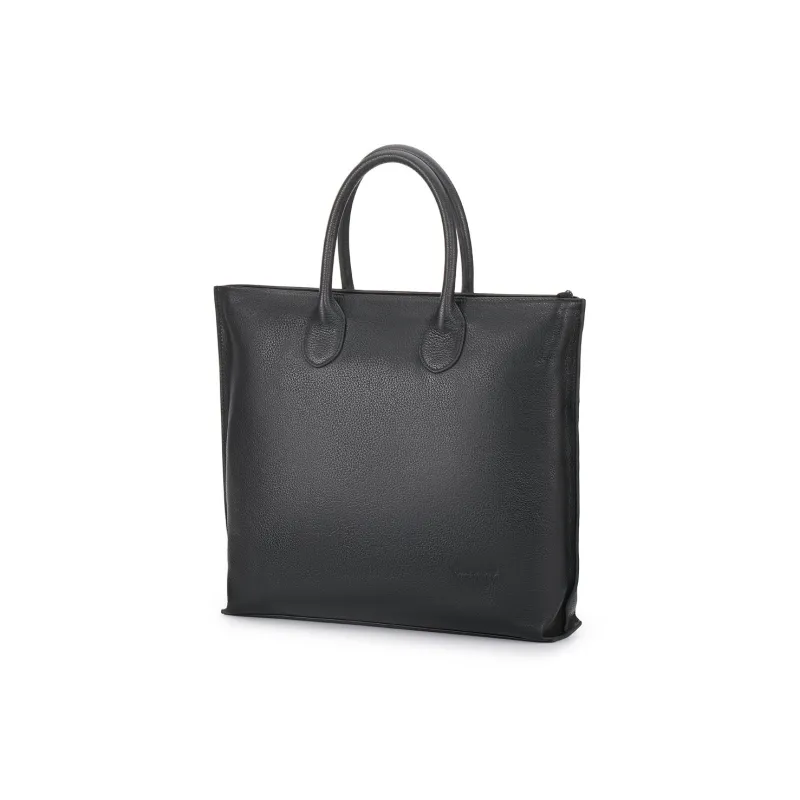 Chrisdien Deny Cow Leather Briefcase Large Size Men's Black-1