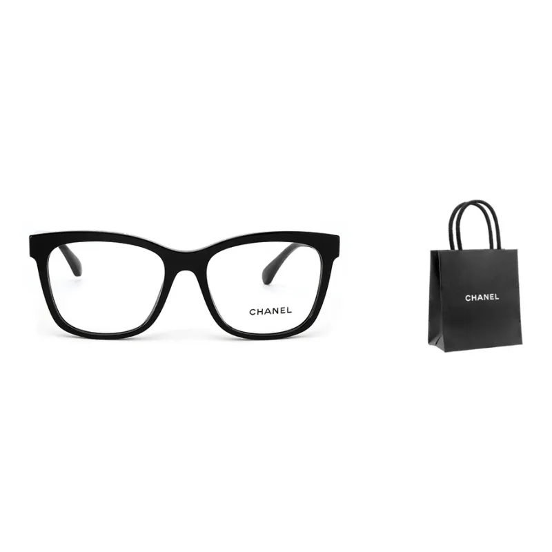 CHANEL Plate Frame Square Eyeglass Frames Women's Black-4