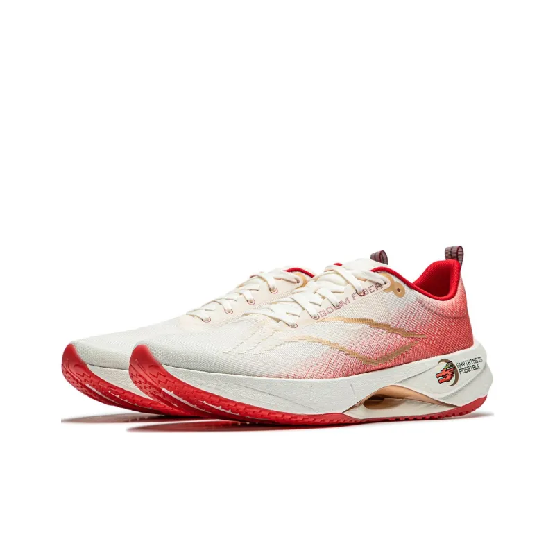 LiNing Super Light 21 Cushioning, Slip Resistant, Abrasion Resistant, Breathable Low Top Running Shoes Men's White Red-2