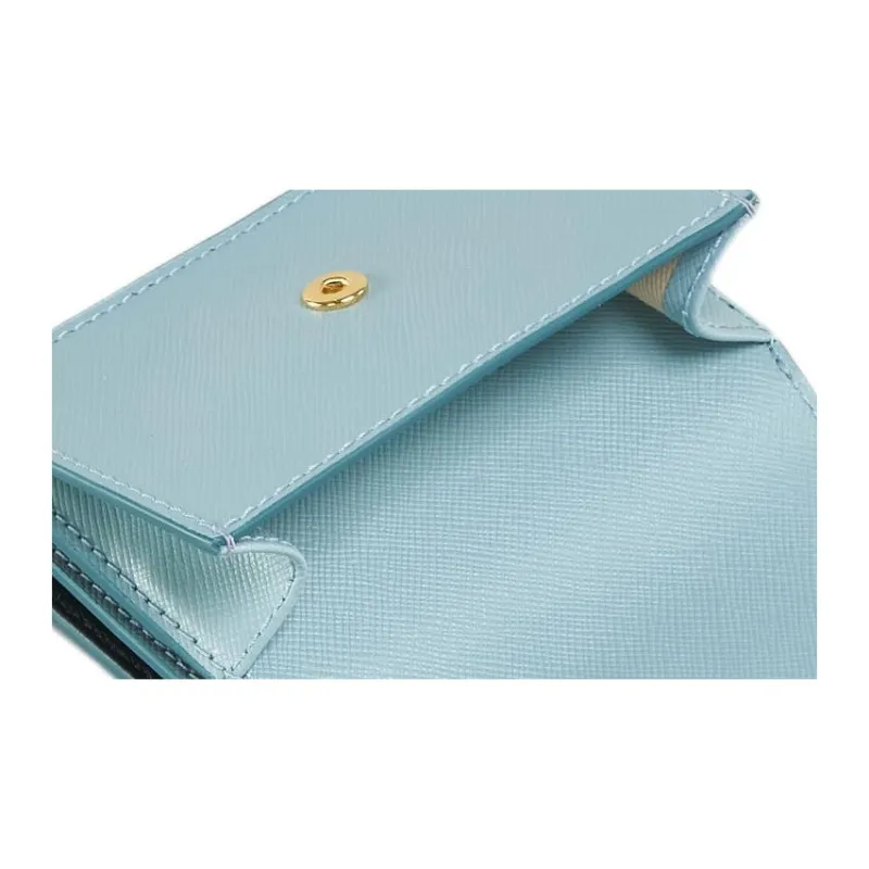 MARNI Saffiano Calfskin Wallet Women's Blue Crystal-5