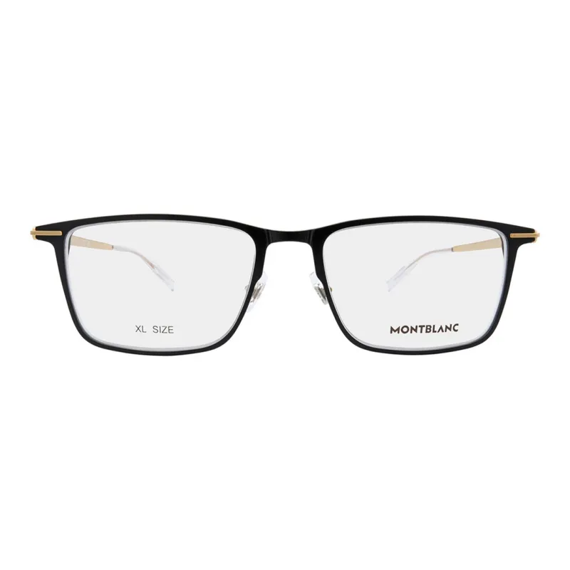 MONTBLANC Metal Square Eyeglass Frames Men's Black-1