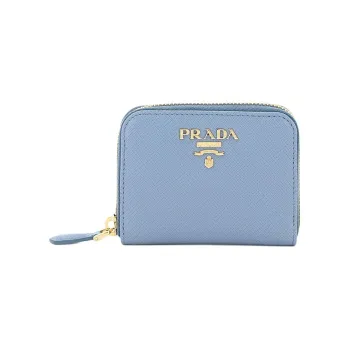 PRADA Leather Wallet Women's Interstellar Blue