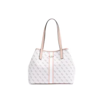 GUESS Synthetic Material One Shoulder Handbags Women's White With Rose Accents