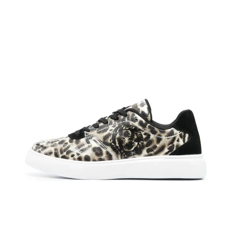 Just Cavalli Low-Top Skateboard Shoes Women's Black White Brown-0