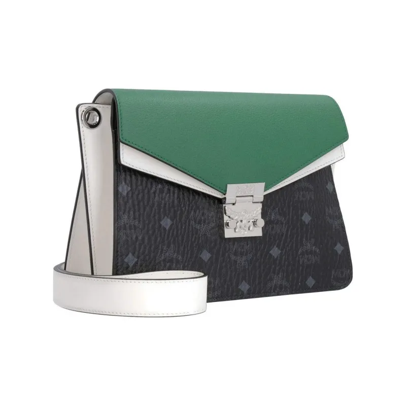 MCM Visetos PVC Shoulder Bag Crossbody Bag Women's Green/Black/White-1