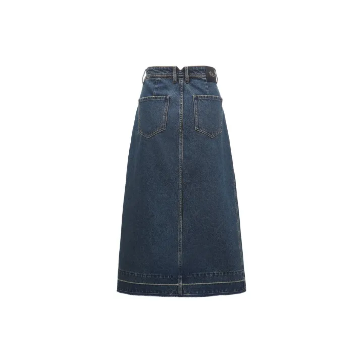 ONLY Denim Long Skirts Women's J35 510 Washed Denim Blue-1