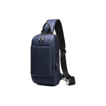 MingLu Membrana Dermalis Material Sling Bag Regular Unisex Black Gray Blue