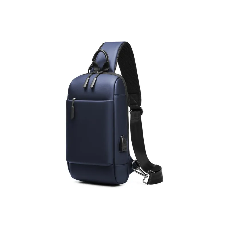 MingLu Membrana Dermalis Material Sling Bag Regular Unisex Black Gray Blue-0