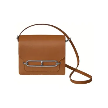 HERMES Roulis Evercolor Calfskin Pig Nose Shoulder Bag Crossbody Bag Mini Women's Gold Brown