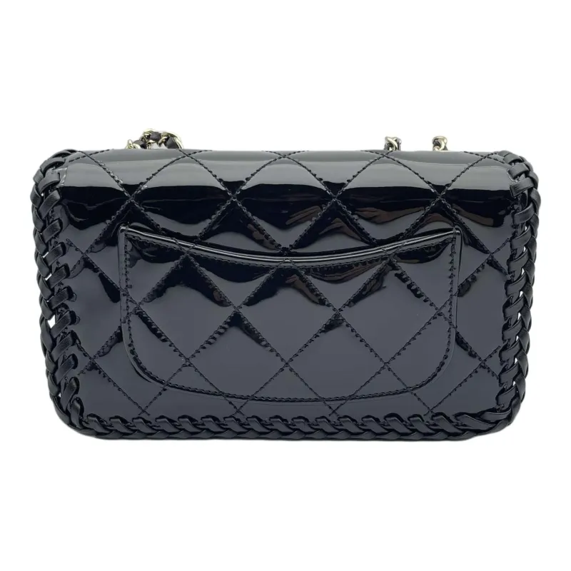 CHANEL Patent Leather Flap Bag, Crossbody Bag, Shoulder Bag Trumpets Women's Black-2