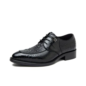SHUPATE Dress Shoes Men Low Top Black/Burgundy