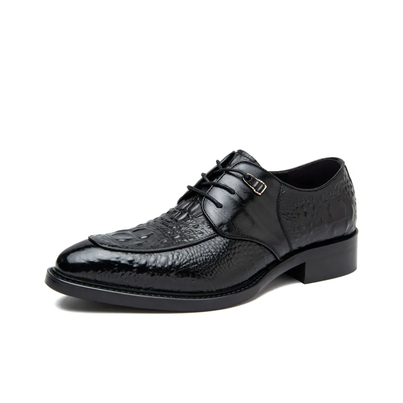 SHUPATE Dress Shoes Men Low Top Black/Burgundy-0