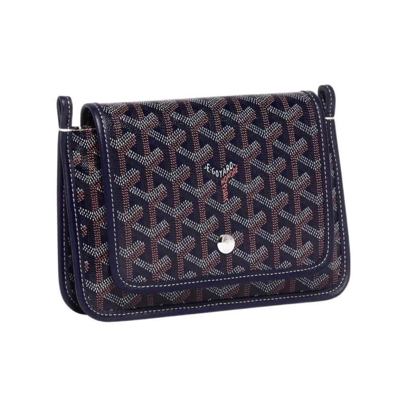 GOYARD Canvas With Leather Envelope Bag Crossbody Bag Shoulder Bag Unisex Dark Blue With Deep Pink Heart Design-1