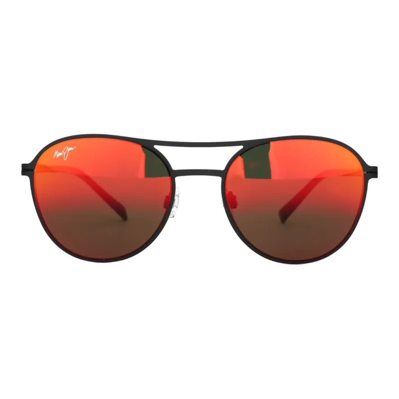 Maui Jim Metal Irregular Shape Sunglasses Unisex Black-1