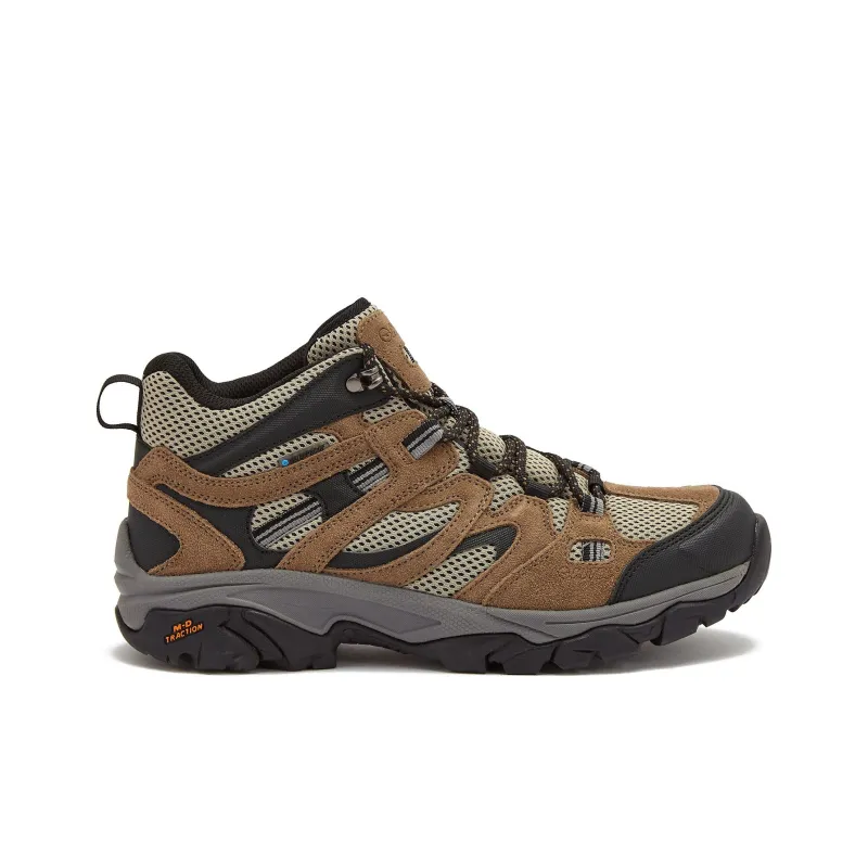 HI-TEC Ravus Mid WP Anti-Slip Wear-Resistant Mid-Top Outdoor Shoes Men's Black Brown-1