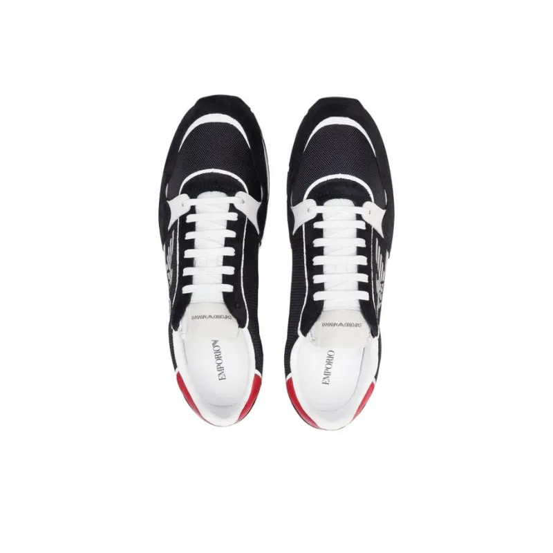 EMPORIO ARMANI Low Top Casual Shoes Men's Black Red-5