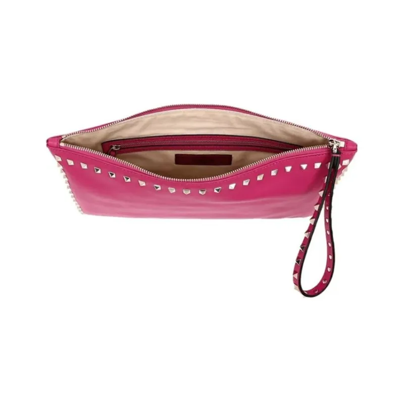Valentino Leather Clutch Women's Disco Pink-5