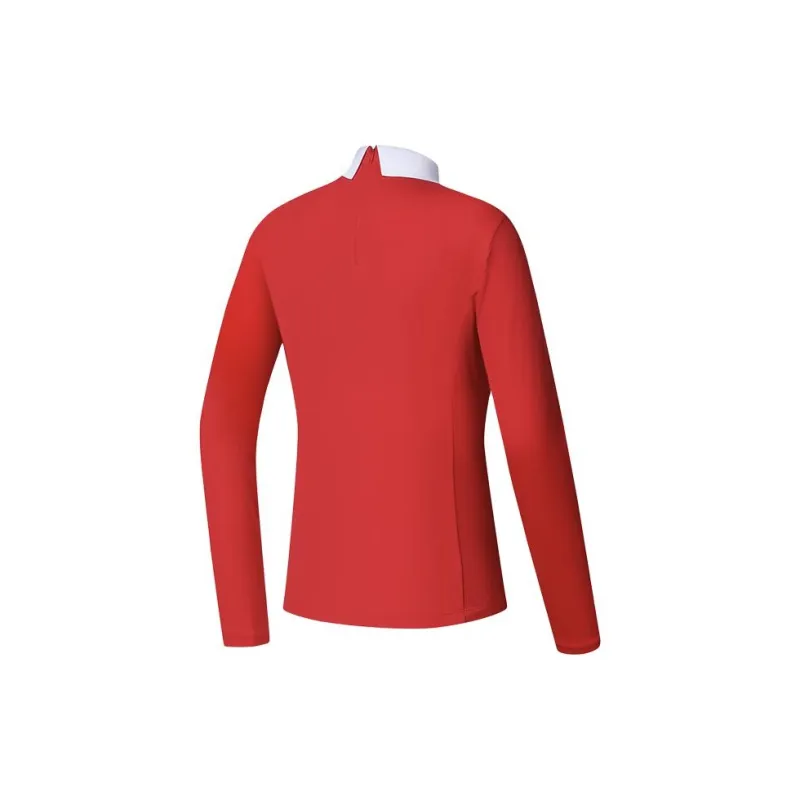 FILA Golf Series Polo Shirt Women's Fluorescent Flame Red-1