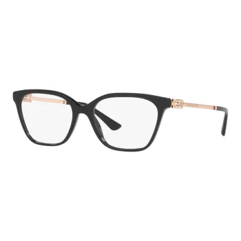 BVLGARI Metal Plastic Rectangular Eyeglass Frames Unisex Black