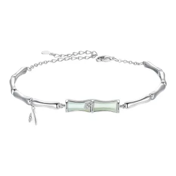 Heart Grass Hetian Jade Bracelets Women's Green Jade
