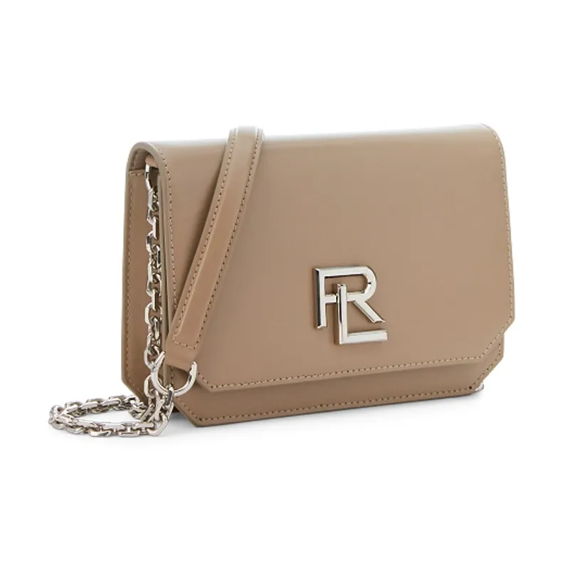 Ralph Lauren Cow Leather Small Square Bag Shoulder Bag Crossbody Bag Mini Women's Taupe-1