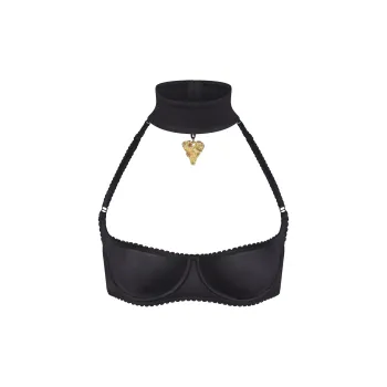 SKIMS STRETCH SATIN MEDALLION UNLINED SCOOP BRA Bra Women's ONYX/Onyx
