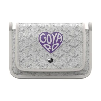 GOYARD Plumet Canvas With Leather WOC Envelope Bag Clutch Crossbody Bag Shoulder Bag Unisex White/Purple Heart Edition