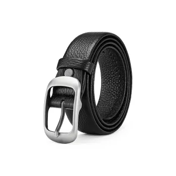 FAIRWHALE Matte Alloy Pin Buckle Top Grain Cow Leather Genuine Leather Belt Women's Width 3.0cm