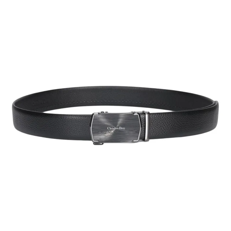 Chrisdien Deny Business Quality Double Buckle Gift Box Set Belt Men's Black Width  3.8cm-2