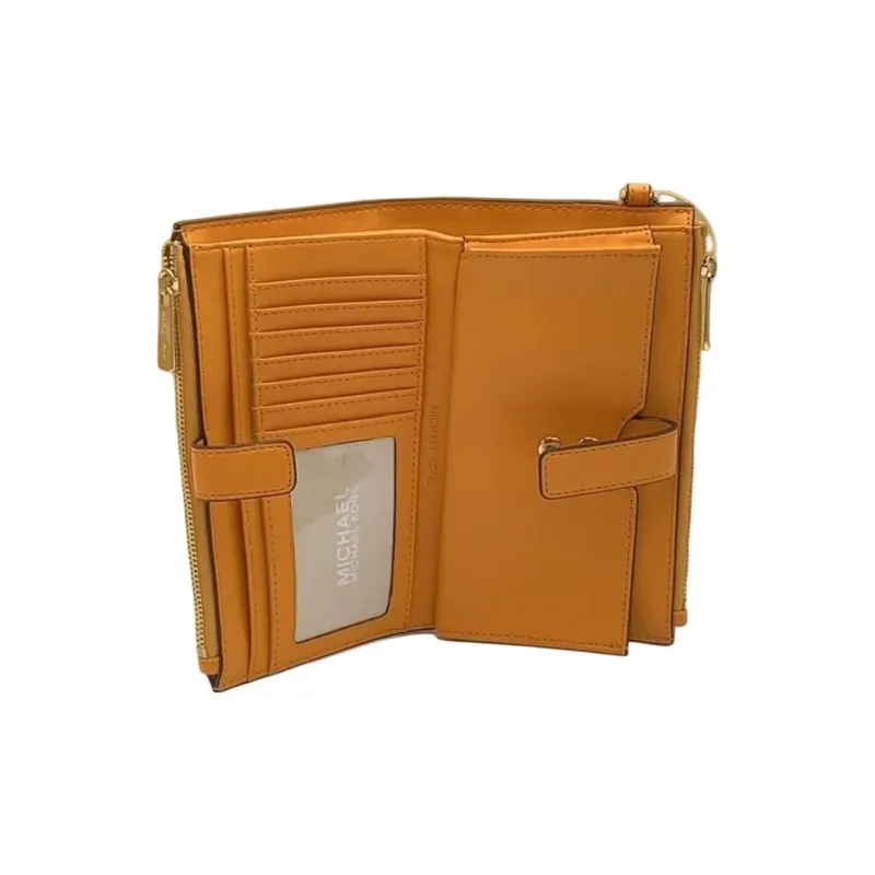 MICHAEL KORS Jet Set Canvas Wallet Card Holder Clutch Women's Yellow-3
