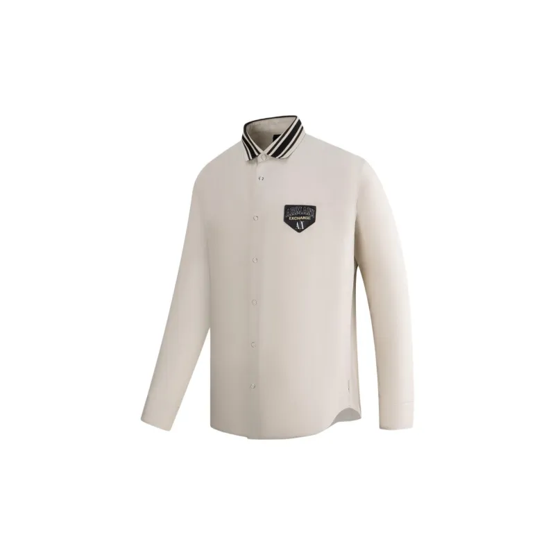 ARMANI EXCHANGE Logo patch Cotton blend Shirt-8