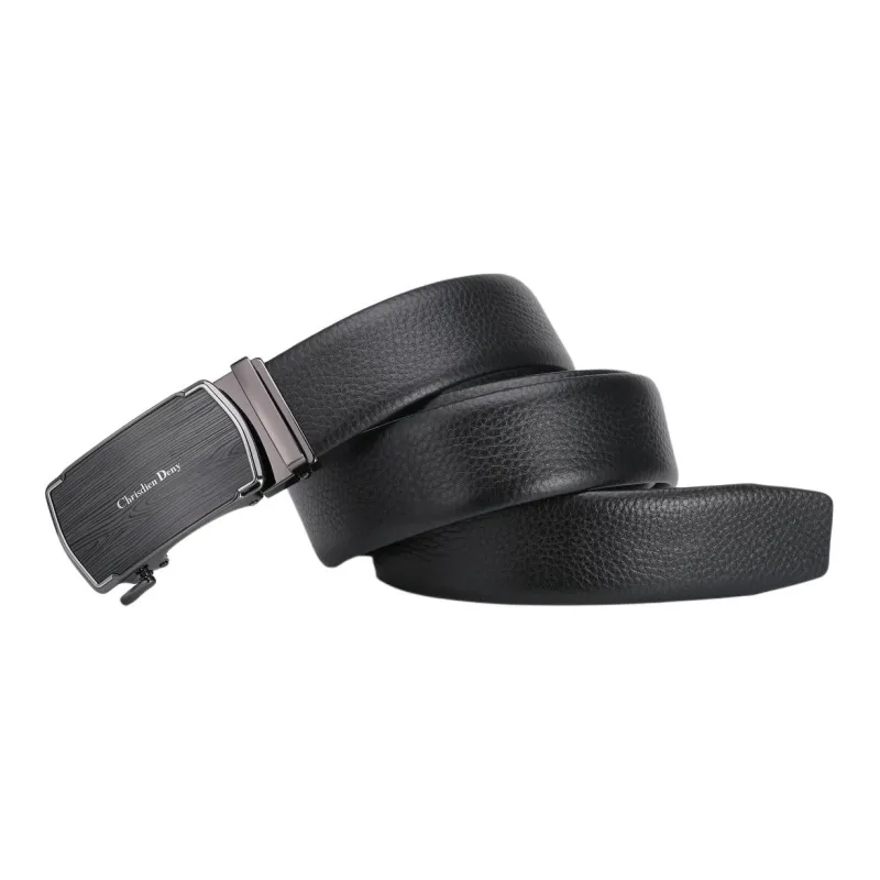 Chrisdien Deny Business Quality Double Buckle Gift Box Set Belt Men's Black Width  3.8cm-1
