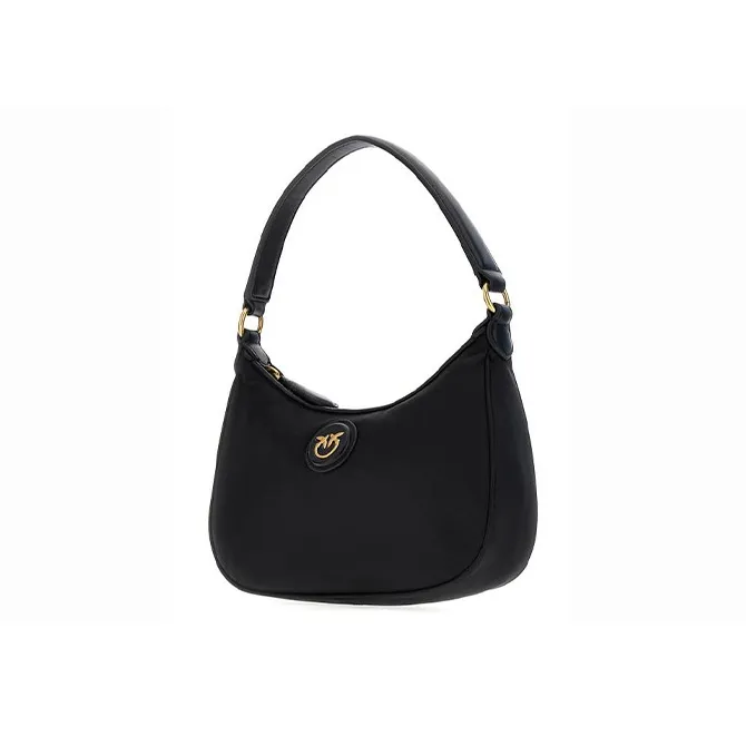 PINKO Half Moon Series Polyamide Crescent Bag Portable Crossbody Bag Shoulder Bag Mini Women's Black-4
