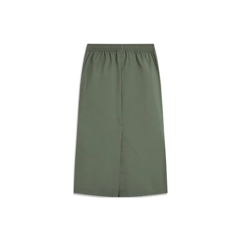 LiNing Weekend Youth Casual Long Skirts Women's Camping Gray Green-1