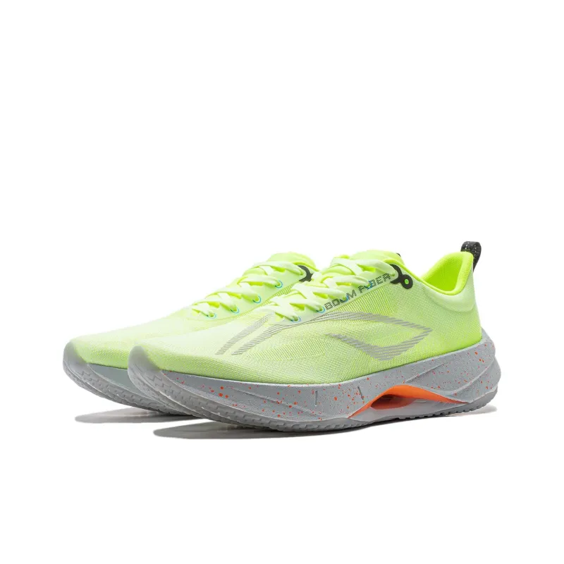 LiNing Super Light 21 Cushioning Anti Slip Wear Resistant Breathability Low Top Running Shoes Men's Yellow Green-2