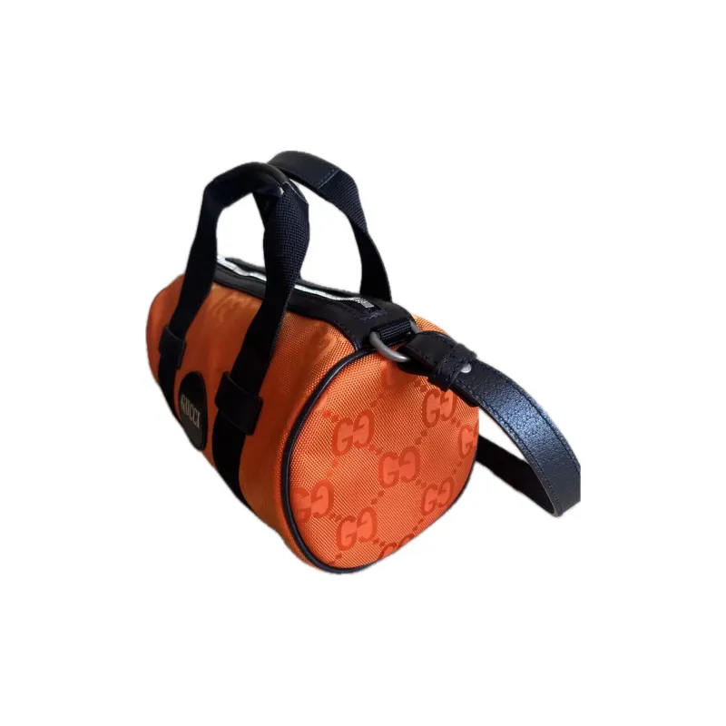 GUCCI Off The Grid Leather Boston Bag Crossbody Bag Small Size Men's Orange-1