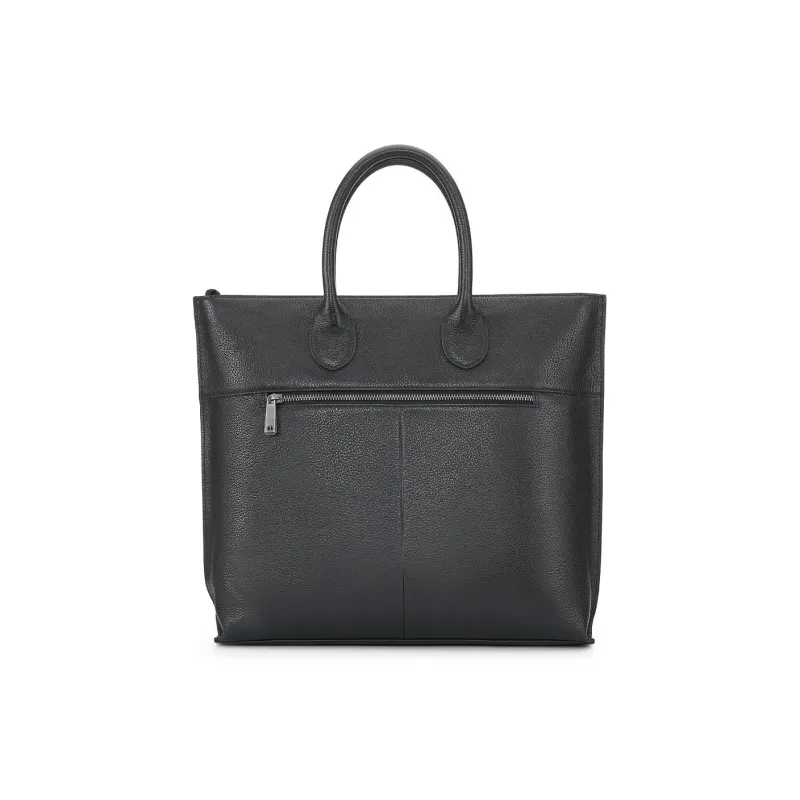 Chrisdien Deny Cow Leather Briefcase Large Size Men's Black-0