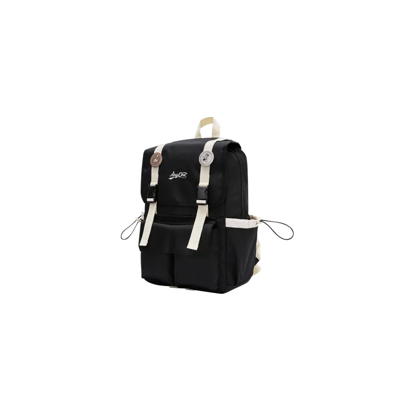 SEM/R Nylon Laptop Backpack Large Size Unisex Cream / Caramel Brown / Black-7