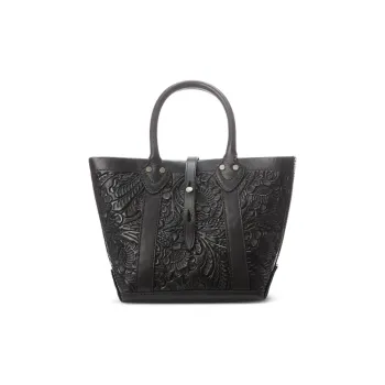 Ralph Lauren Cow Leather Tote Bag Shopping Bag Handbags Women's Black