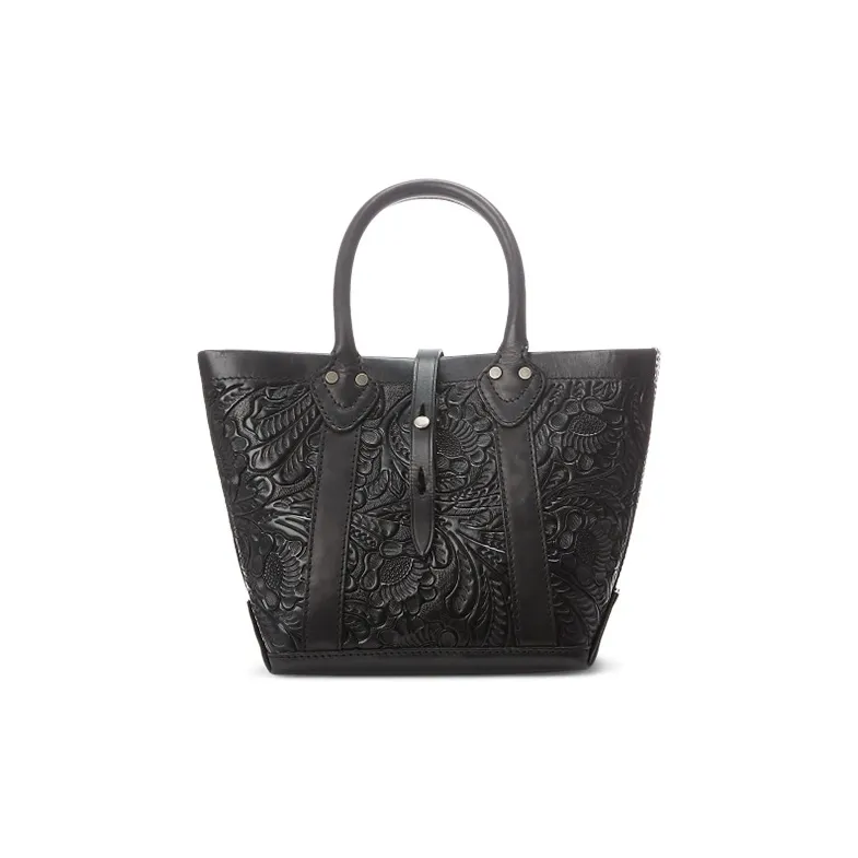 Ralph Lauren Cow Leather Tote Bag Shopping Bag Handbags Women's Black-0