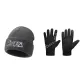 Gray Hats & Caps+Black Gloves