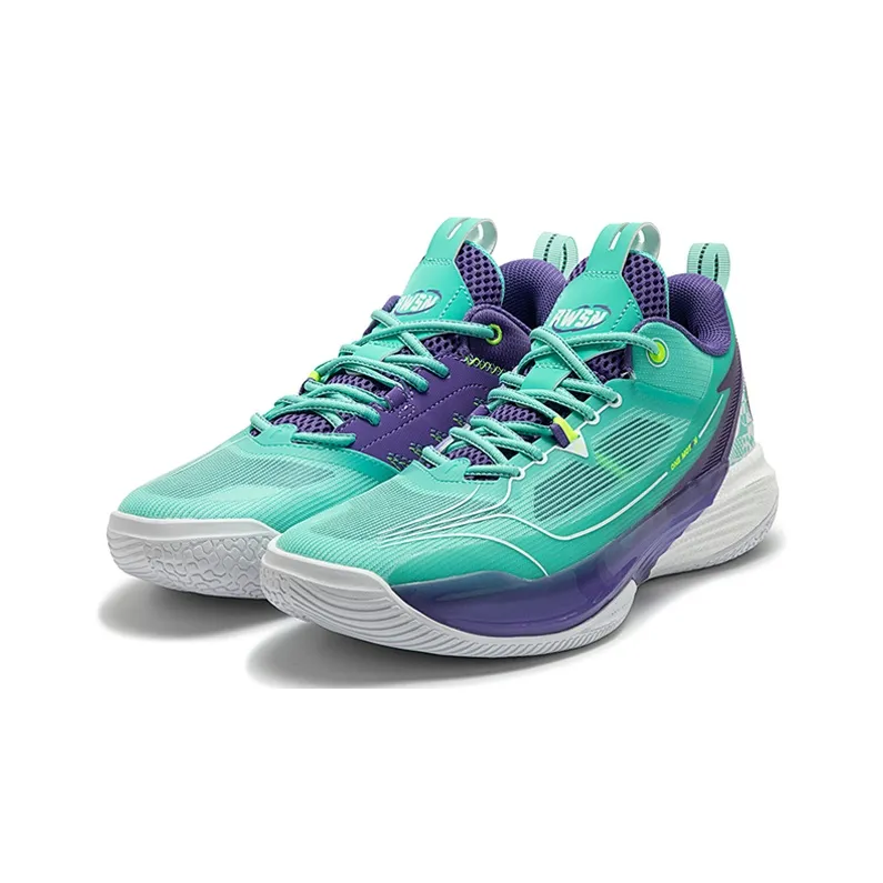 361° ONE MOTION Wave Series Basketball Shoes Men Low Top Jade Green/Ultraviolet-2