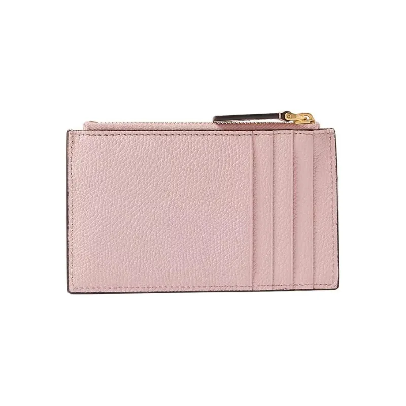Valentino Grain Leather Card Holder Women's Water Lilac-1